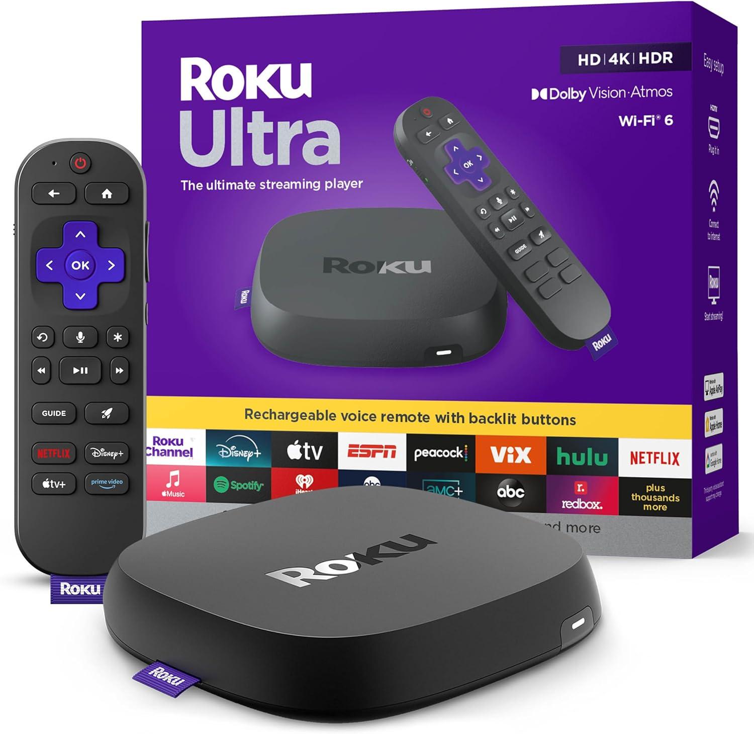 Roku Ultra - Ultimate Streaming Player - 4K Streaming Device for TV with HDR10+, Dolby Vision & Atmos