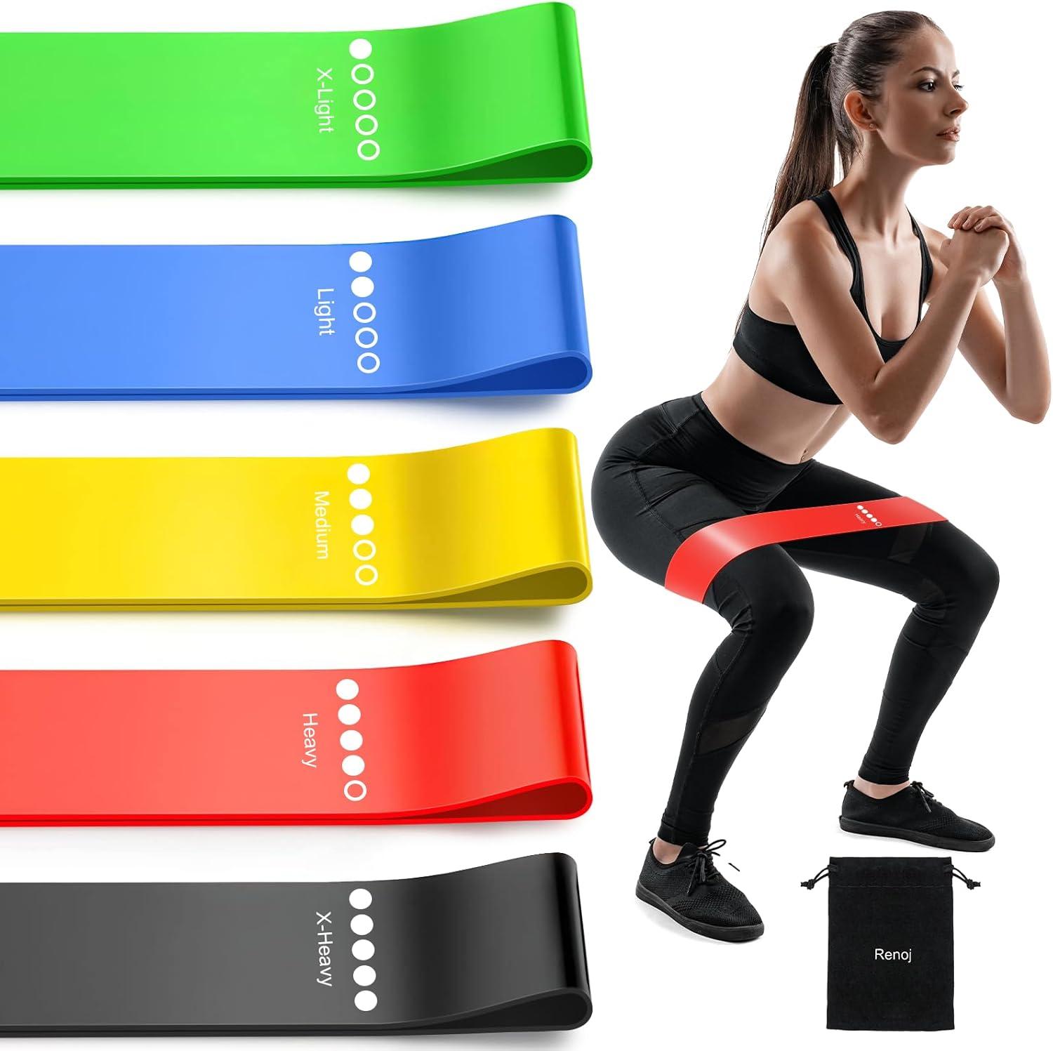 Resistance Bands for Working Out, 5-Pack Elastic Exercise Bands for Strength Training, Stretching, Workout