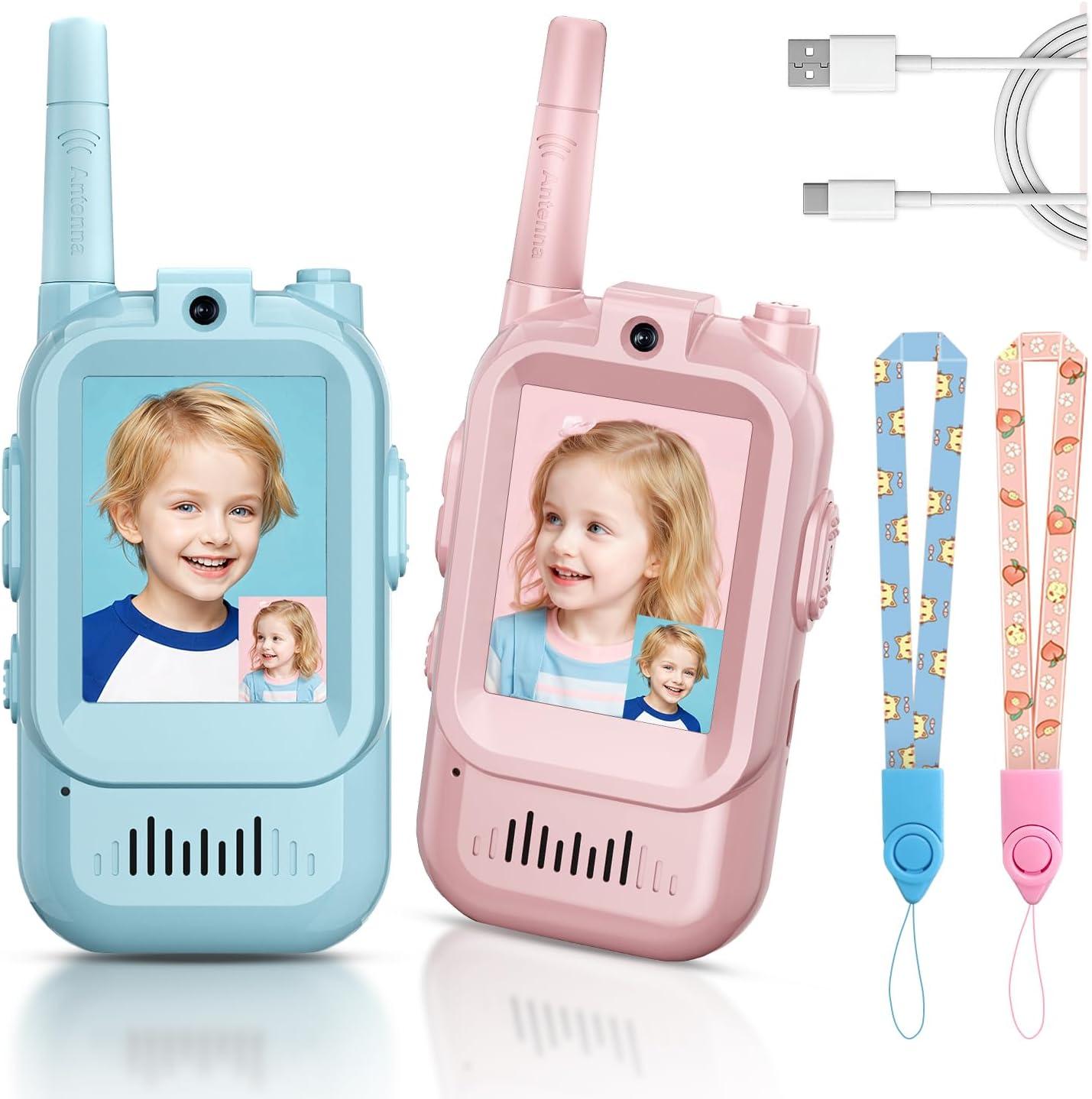 Kids Video Walkie Talkies, 2 Pack Long Range Walkie-Talkie for Kids
