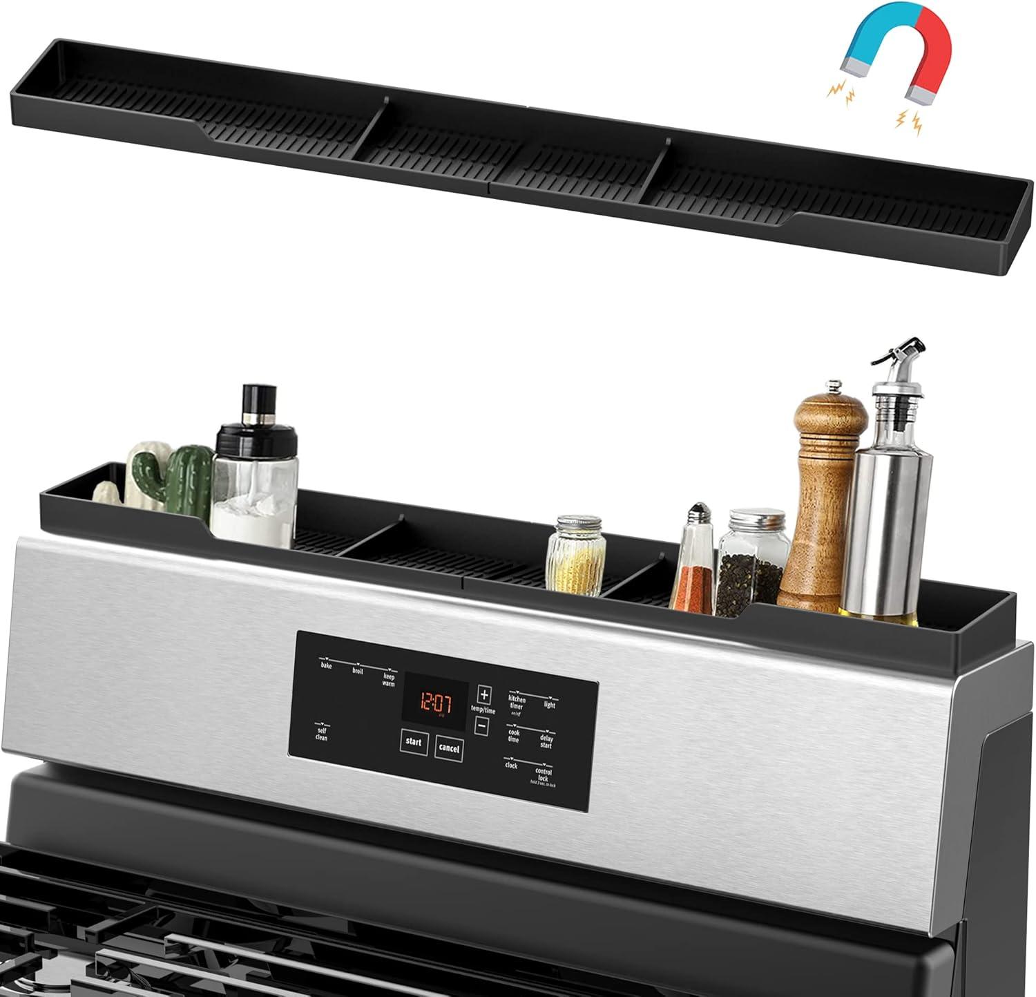 AWOKE Stove Top Shelf 30 Inch - Silicone Material Magnetic Shelf for Stove