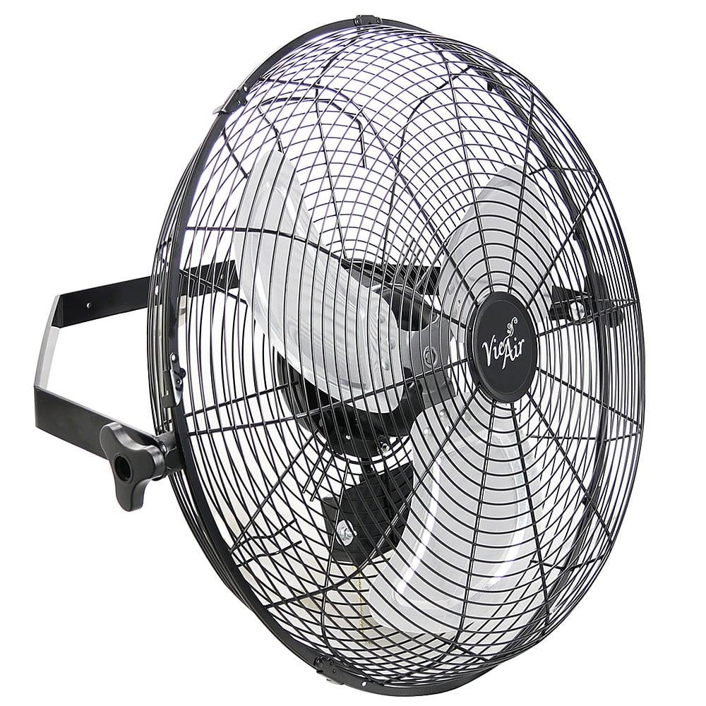 VieAir - 18 Inch 3-Speed Tilting Wall Mountable Fan - Black