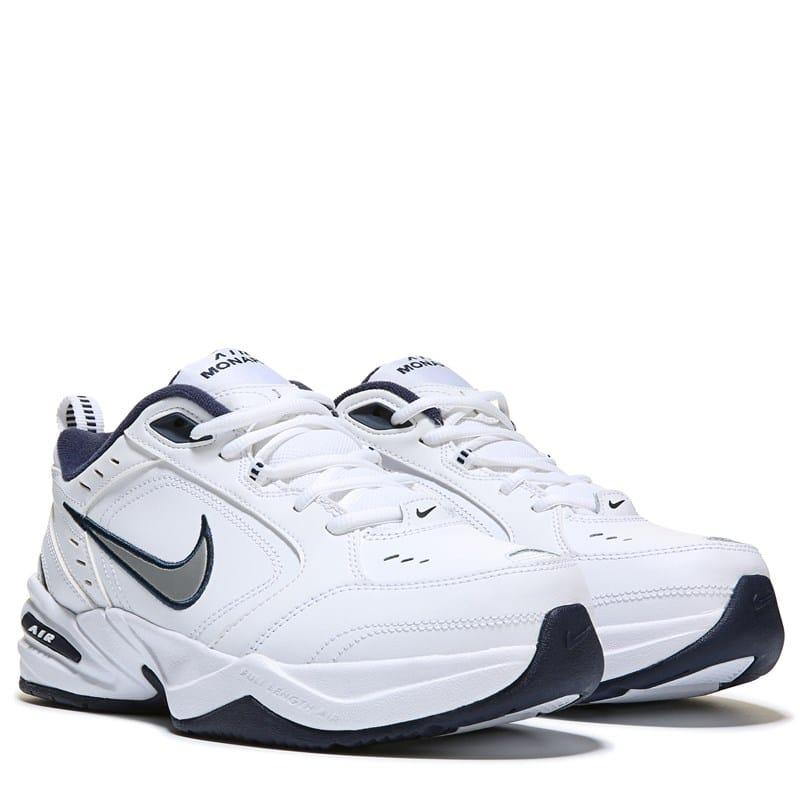 Nike Men's Air Monarch Iv Walking Shoes (White/Silver/Navy) - Size 10.0 4E